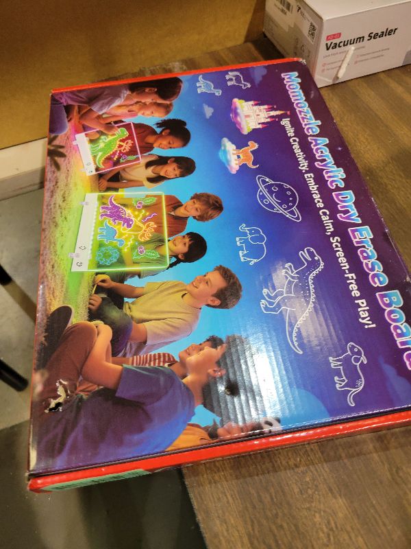 Photo 1 of 17" LED Note Board with Colors, 7 Light Effects Rechargeable Acrylic Led Drawing Board for Kids, Doodle Glow Dry Erase Lumi Boards with 12 Markers as Birthday & Christmas Gifts for Teen Girls & Boys