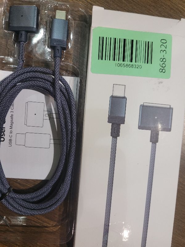 View 2 of 140W USB C to Magnetic 3 Safe Charging Cable(2 M/6.6 ft)for M4 M5 MacBook Pro Air Magnetic Charger Cord for MacBook Pro (16"/14"2025/2024/2023/2021), Air (15"/13"M4 2025, M3 2024, M2 2023/2022)(Blue)
