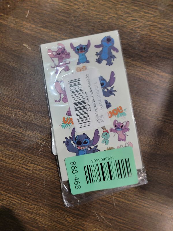 Photo 1 of 10 Sheets Stitch Temporary Tattoos for Teen, Cool Birthday Party Favors, Cute Cartoon Decoration Sticker Gifts for Teen Adult Home Activity Class Prizes Carnival Christmas Rewards