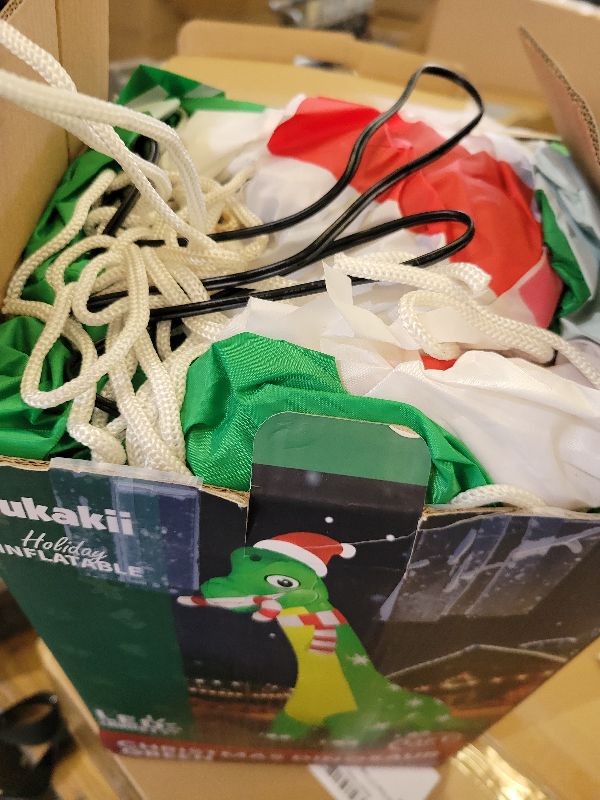 Photo 1 of 13FT Giant Dinosaur Christmas Inflatable Decorations, Built-in LED Lights, Strong Blower Huge Blow Up Yard Clearance Decor with Large Candy Cane Xmas Santa Hat Outdoor Indoor Holiday Party