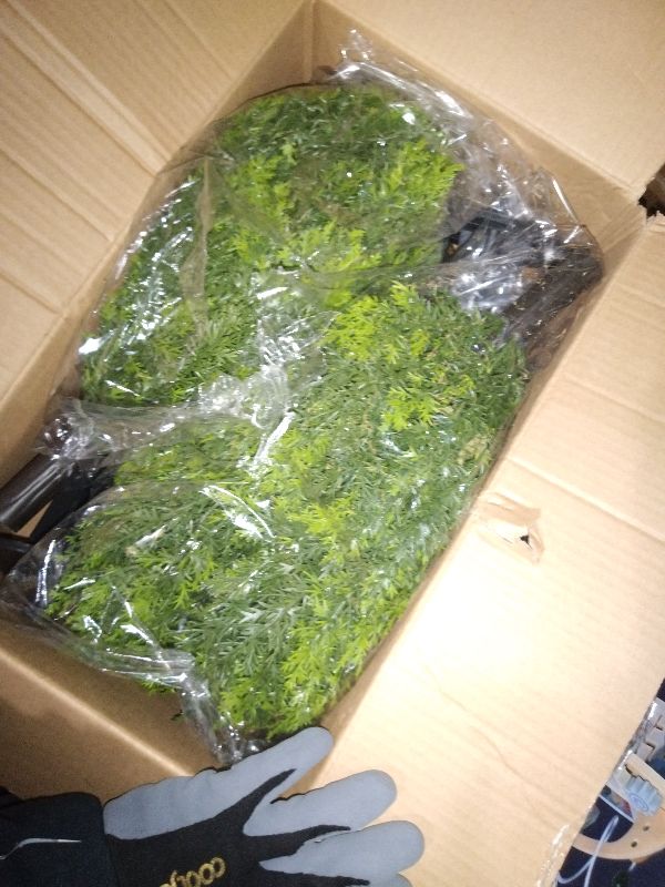 Photo 1 of 2 Pack 24”Artificial Topiary Ball Tree with Spike Soft Cypress Realistic Faux Cedar Pines Spring Trees UV Rated Fake Shrubs for Spring Pot Fillers Front Door Porch Indoor Outdoor Decor