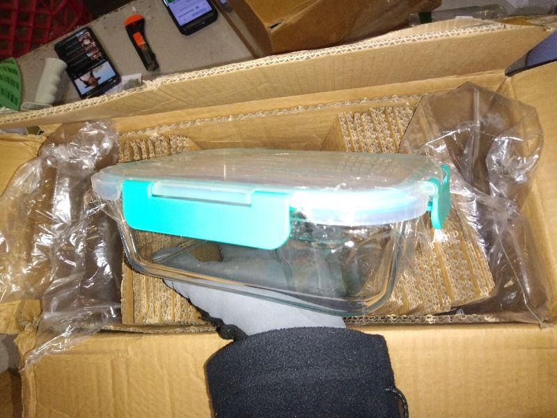 Photo 1 of [5-Packs, 36 Oz.] Glass Meal Prep Containers with Locking Lids Glass Food Containers,Airtight Lunch Container,Microwave, Oven, Freezer and Dishwasher (4.5 Cup, Green)