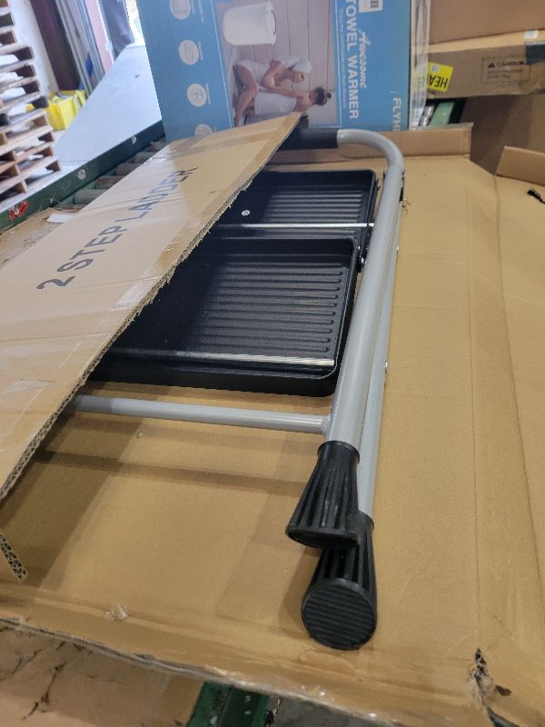 Photo 1 of 2 Step Ladder for Kitchen Step Stool, Lightweight Folding Step Stool with Curved Safety Handrail, Auto-Lock Mechanism & Non-Slip Wide Pedals, Slim&Foldable for Home Indoor?Sliver?