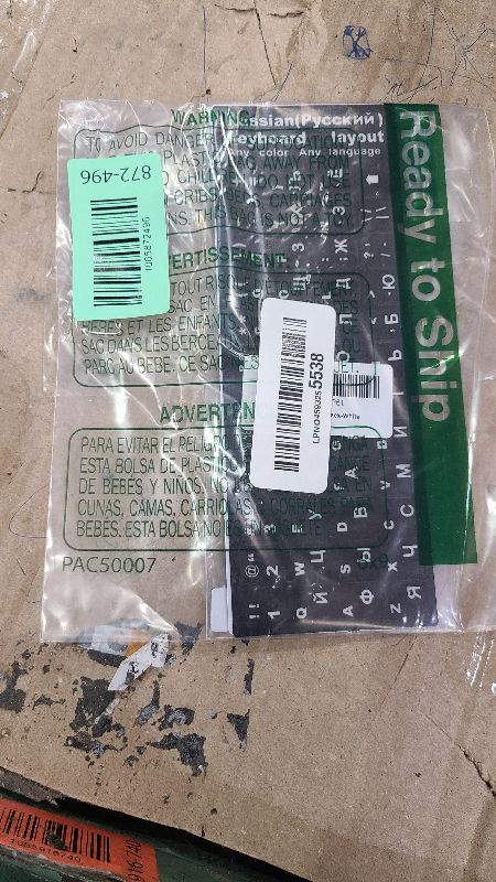 Photo 1 of 2 Pack Universal Russian Keyboard Stickers Black Background with, White Lettering for Computer Laptop Notebook Desktop, Replacement Computer Keyboard Stickers (Russian)