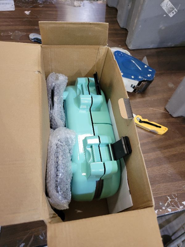 Photo 1 of 2-in-1 Double Waffle & Pancake Maker - CACHOO Mini 4" Nonstick Waffle Iron & Small Round Griddle with 4 Removable Plate Sets, Dishwasher Safe, Perfect for Small Spaces, Apartments & Dorms, Aqua