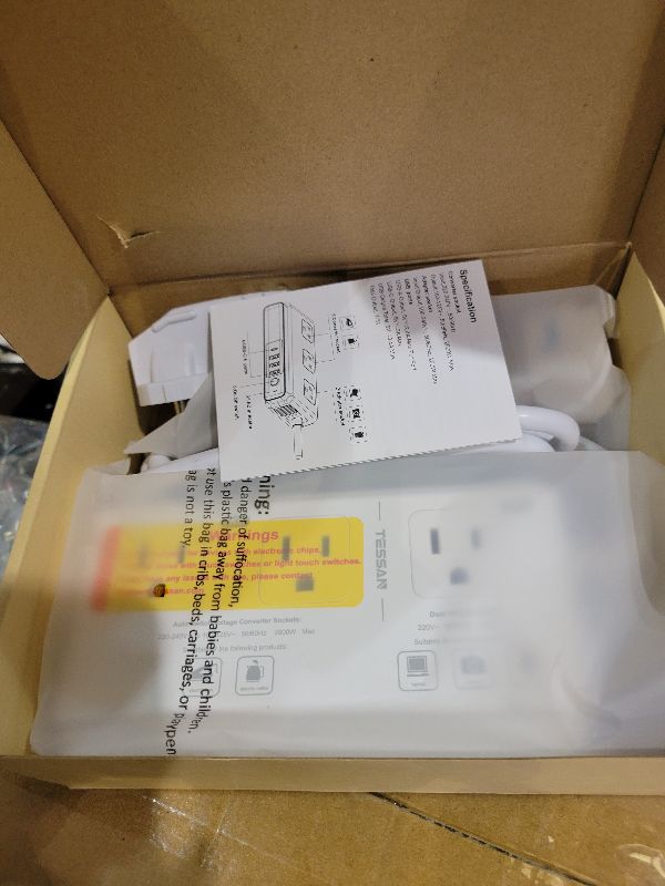 Photo 1 of 220V to 110V Voltage Converter, TESSAN Universal Travel Adapter with 4 USB Charger (1 USB C), 3 AC Sockets and EU/UK/AU/IT Plug Power Adaptor, Step Down Transformer Outlet Converters for International