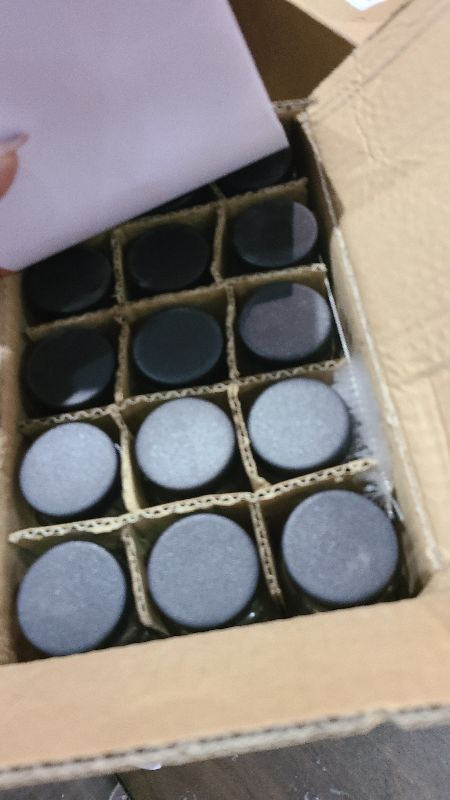 Photo 1 of 2 oz 15pcs Glass Shot Bottles Black Lids & 24 Labels And Brush-Small Clear Jar for Ginger,Juice, Sample, Whiskey-Travel Essentials Mini Bottles-Wide Mouth, Leakproof,Wellness Shot,Dishwasher Safe (15)