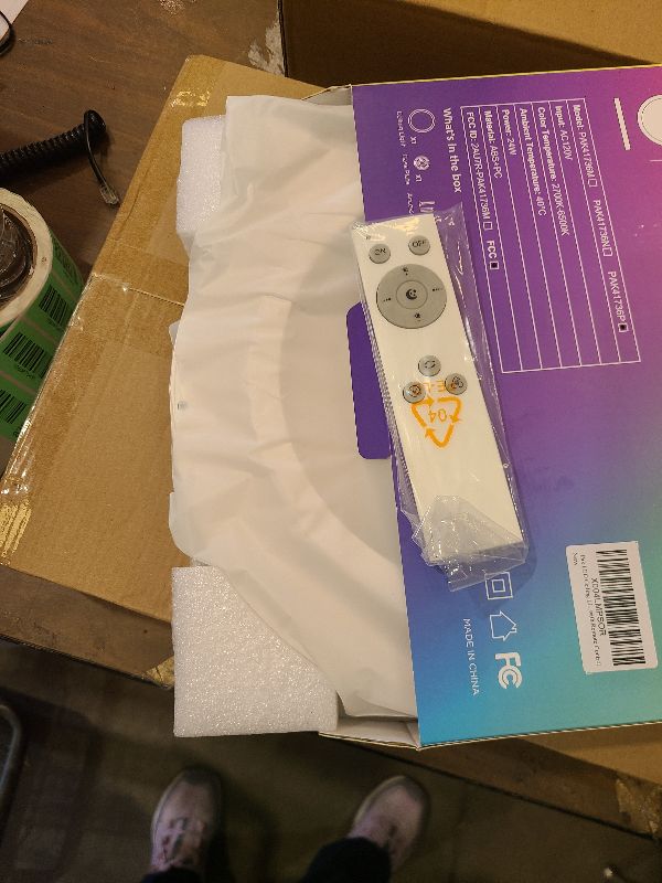 Photo 1 of 12 Inch LED Flush Mount Ceiling Light Fixture, 24W Modern Ultra-Thin Ceiling Lamp with Remote, 2400LM Dimmable Brightness, 2700K-6500K Adjustable Color Temperature, for Bedroom Living Room Kitchen