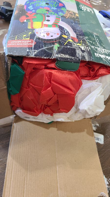 Photo 1 of 12FT Giant Christmas Inflatables Snowman Decorations Built-in Music Box & 360° Rotation 3-Colored LEDs Huge Christmas Inflatable Large Tall Snowman Christmas Blow Ups Decoration Outdoor Xmas New Year