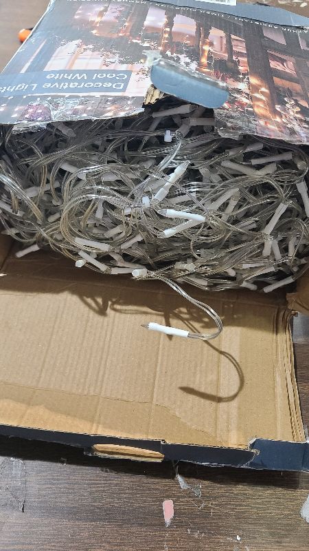 Photo 1 of 1620LED 164ft Christmas Lights, 360Drops 12 Modes Cool White Christmas String Lights Outdoor Dimmable, Waterproof Christmas Decoration Fairy Lights with Timer for Indoor Eaves Party Patio Window Fence