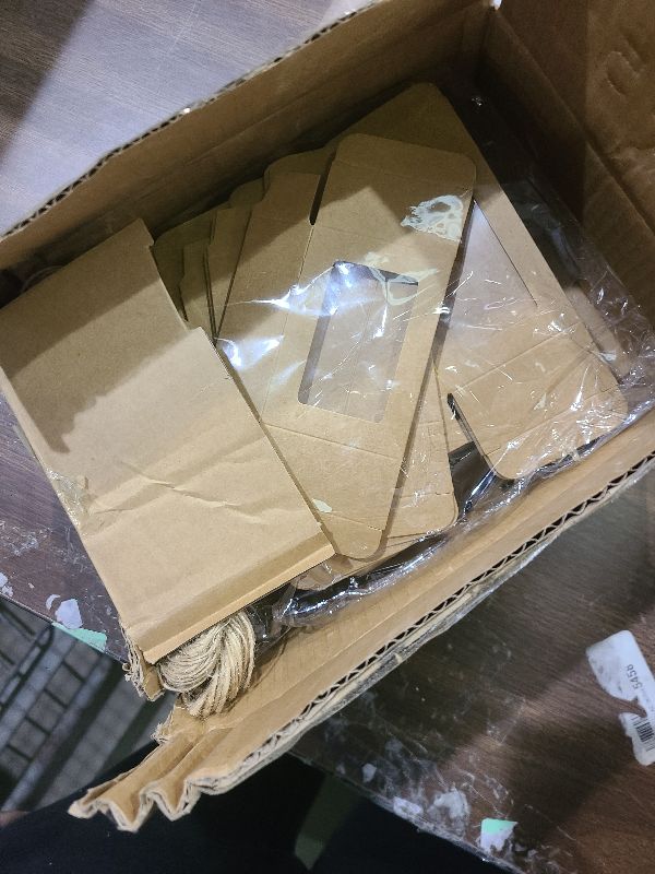 Photo 1 of 100 Pcs Soap Boxes for Handmade Soap, 3.35 x 2.36 x 1.18 Inch Kraft Paper Soap Packaging Boxes with Clear Window Small Rectangular Gift Wrapping Box for Bakery Candy Cookies Chocolate Party Favors