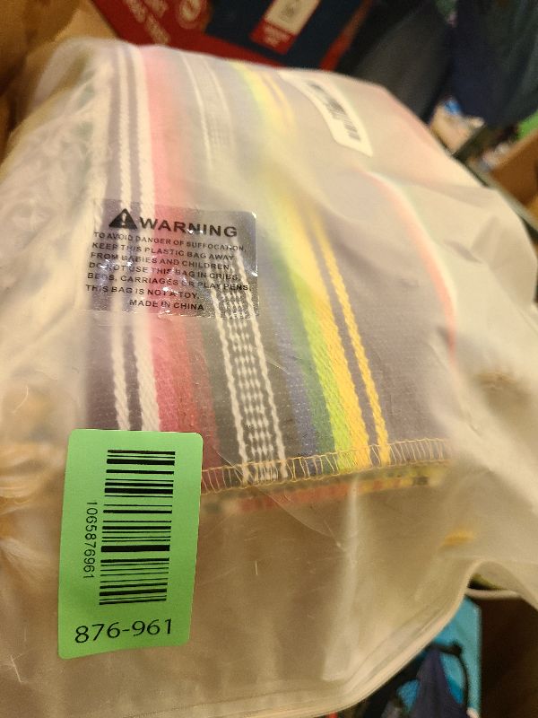 Photo 1 of 12 Pack Mexican Table Runners 14” x 84” Rainbow Colors Large Boho Mexican Theme Party Decoration for Cinco de Mayo Fiesta Party 6 Serape Table Runner (14” x 84”-12Pcs)