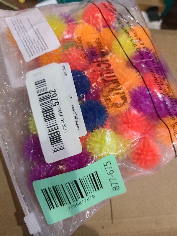 Photo 1 of 100 Pcs Spiky Hedge Balls Multicolor Small Porcupine Ball Mini Stress Relief Calming Fidget Toys Soft Sensory Bright Assorted Colors for Birthday Party Favors Home Office