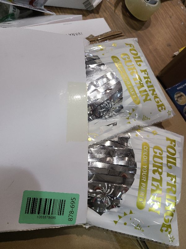 Photo 1 of 2 Pack Tinsel Backdrop, 3.28 FT x 7.05 FT Birthday Party Decorations, Silver Party Streamer Fringe Curtains Foil Backdrop, Metallic Silver Photo Props Party Supplies Party Decor