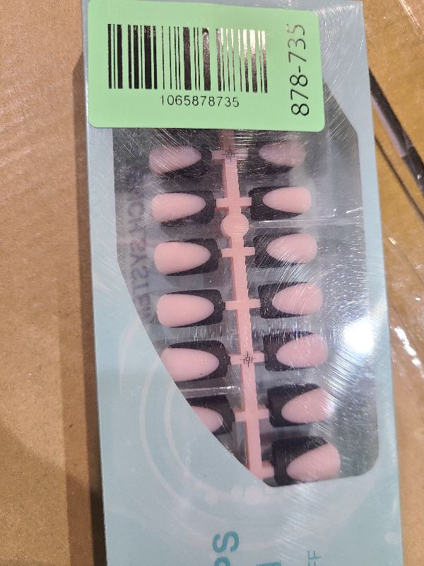Photo 1 of 150Pcs Deep French Gel Nail Tips Pink, Vansiho Black Short Square French Tips Press on Nails, Square Soft Gel Nails for Nail Art DIY 15 Sizes