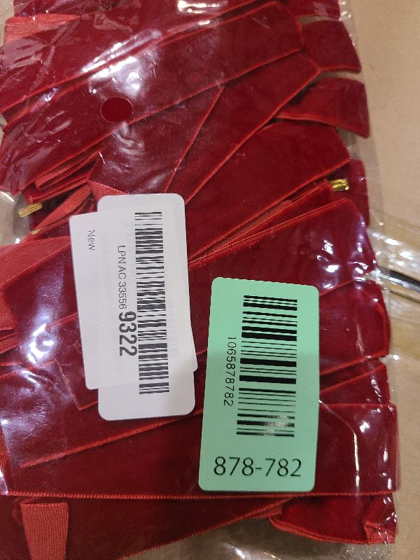 Photo 1 of 12PCS Red Velvet Bows for Christmas Tree, Bows for Christmas Tree, Garland Red Velvet Bow Ornaments for Christmastree with Gold Twist Ties(A)