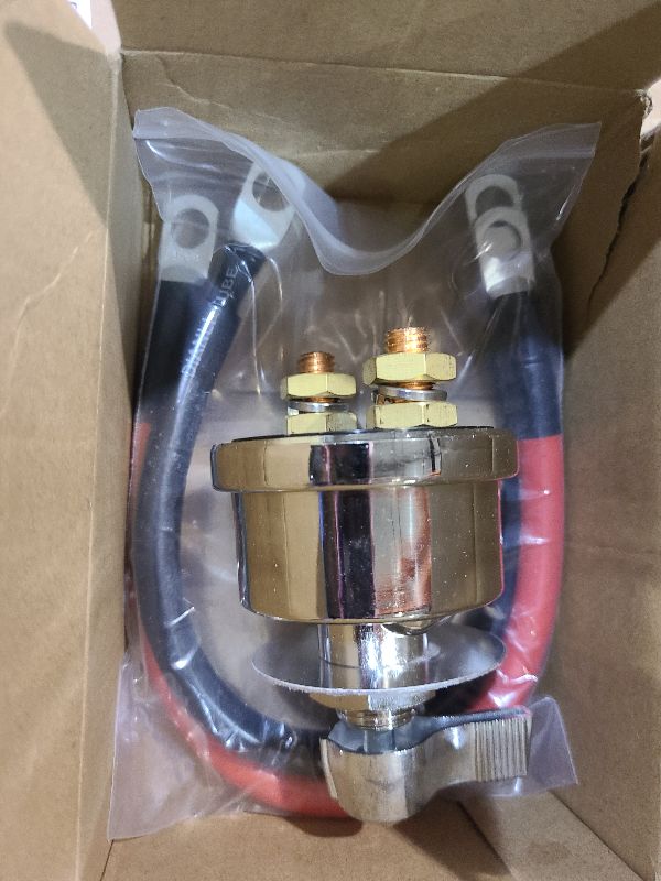 Photo 1 of 12-48V 200A Master Battery Disconnect Switch & 4 AWG 1FT Battery Cables Set, High Current Battery Power Cutoff Killer Switch for Car Vehicle RV Truck Boat Marine ATV On/Off Battery Isolator Switch