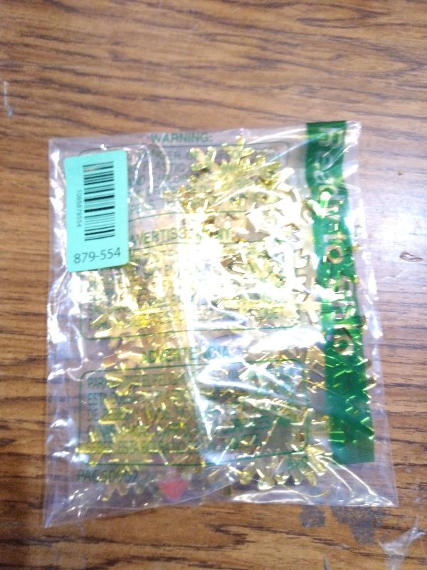 Photo 1 of 116 Pcs Christmas Gold Hanging Snowflake Decorations and Ornaments - Garland Banner for Winter Wonderland Holiday, New Year, Home Party Supplies