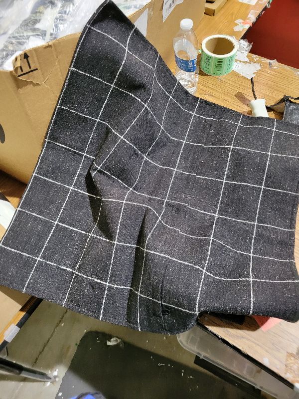 Photo 1 of 2 Pcs Black and White Striped Napkins, Stripe Cloth Dinner Napkins 100% Cotton Soft Durable Washable Fast Drying Reusable Cotton Table Napkins Ideal for All Seasons