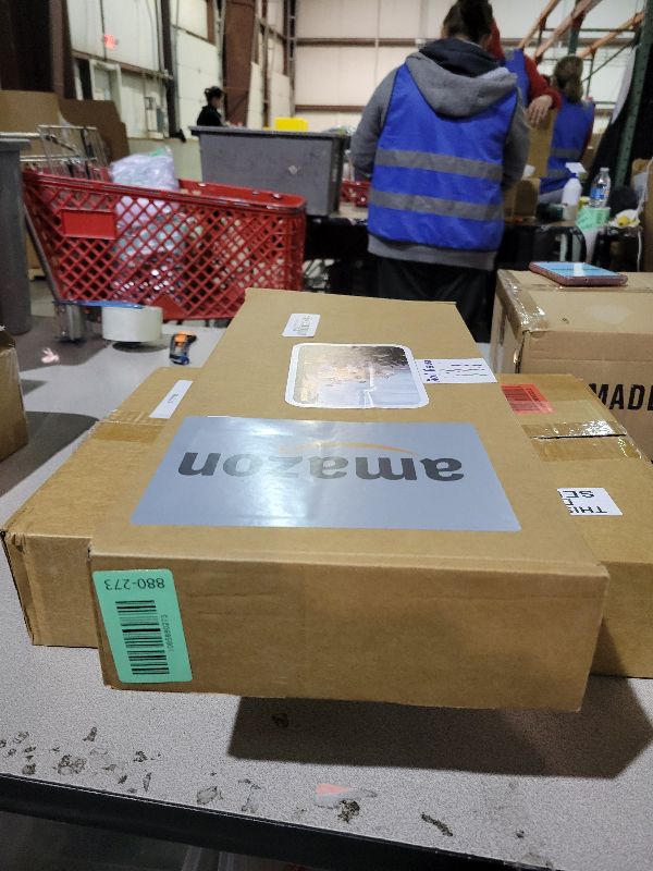 Photo 1 of 16.5 inch White Christmas Tree with Lights Paper Christmas Tree Xmas Decorations Indoor Honeycomb Table Centerpiece with Hanging Balls Pine Cones for December Holiday Home Office Party Supplies