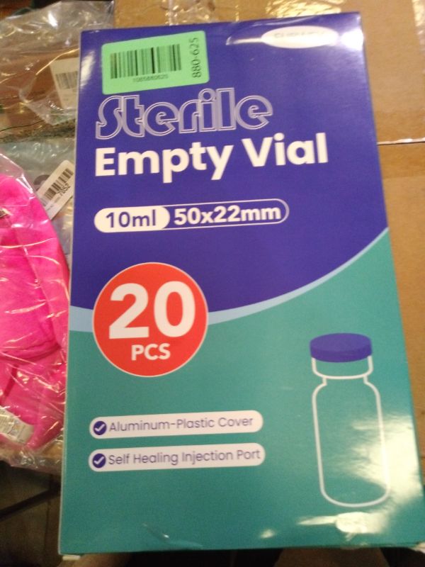 Photo 1 of 10ml Sterile Vials with Self Healing Injection Port and Sealing Cap, Glass Sterile Vials for Injections (20 Pack)