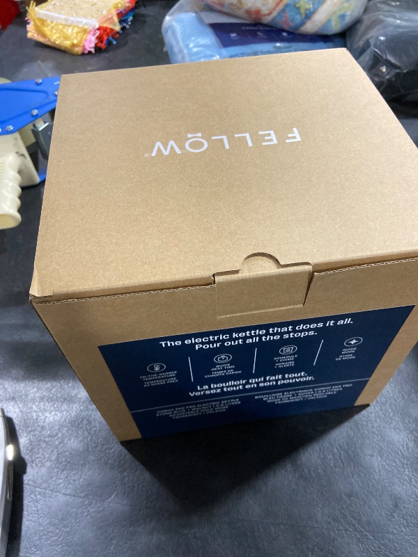 Photo 1 of Fellow Corvo EKG Pro Electric Tea Kettle - Quick Heating, Precise Temperature Control Electric Kettle, Scheduling, Built-in Brew Timer for Boiling Water - Stone Blue with Walnut Handle - 0.9 Liter