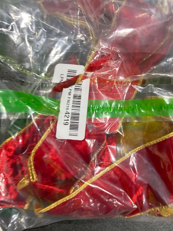 Photo 1 of 1 Pack Large Christmas Red Bows for Christmas Tree with Gold Border & Back, 12" x 14" Velvet Bows for Tree Topper,Wreaths,Indoor,Outdoor,Fireplace,Stairs,Railing,Porch,Xmas Decoration