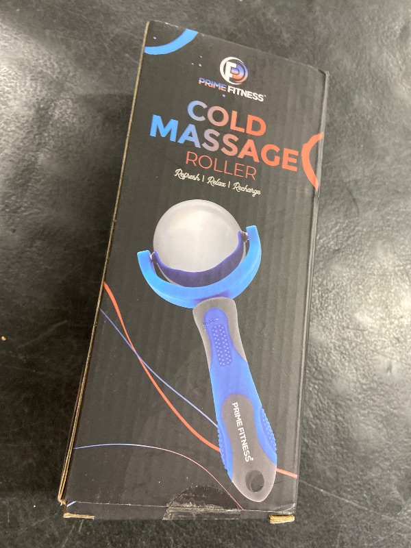 Photo 1 of PRIME Fitness Cold Massage Roller Ball | Cold Therapy | Ice Roller Ball with Handle | cryo Stick | Relieve Muscle Pain (Blue)
