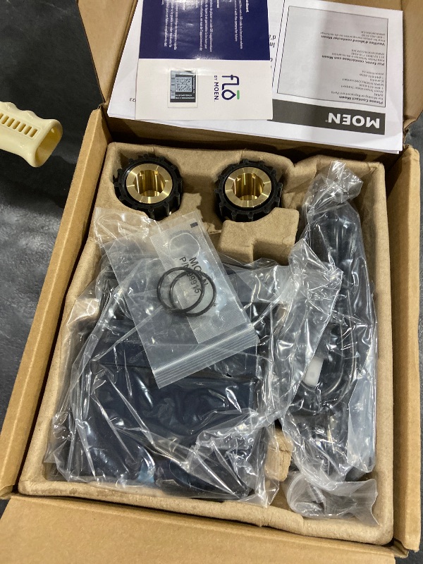 Photo 1 of Moen Flo Smart Water Monitor and Automatic Shutoff Sensor, Wi-Fi Connected Water Leak Detector for 1-Inch Diameter Pipe, 900-006