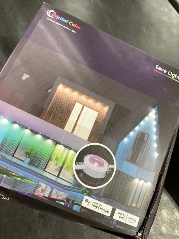 Photo 1 of Pak Smart Permanent Outdoor Lights, 100FT with 60 LED, IP67 Waterproof Christmas String Lights, Scene Modes & Music Modes, Compatible with Alexa & Google Assistant, Outdoor Decor for House Garden