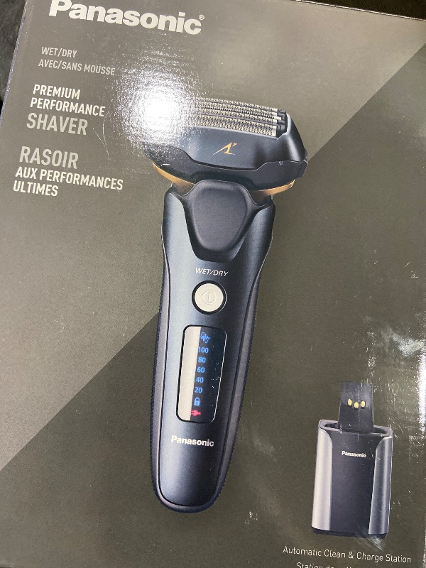Photo 1 of Panasonic Electric Razor for Men, Electric Shaver for Men, ARC5 with Premium Automatic Cleaning and Charging Station, Wet Dry Shaver, Cordless Razor, with Pop-Up Trimmer ES-LV97-K, Black