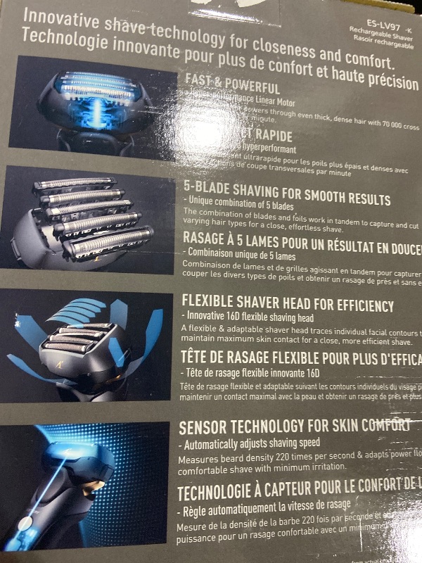 Photo 1 of Panasonic Electric Razor for Men, Electric Shaver for Men, ARC5 with Premium Automatic Cleaning and Charging Station, Wet Dry Shaver, Cordless Razor, with Pop-Up Trimmer ES-LV97-K, Black