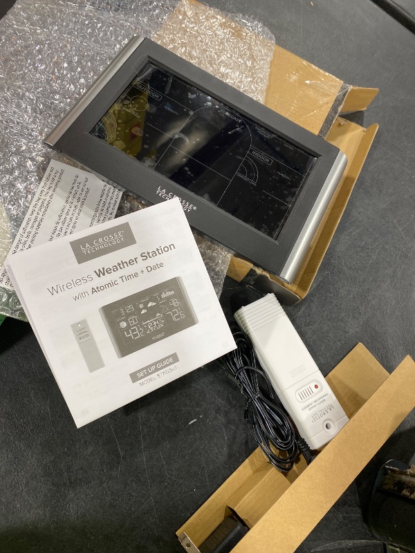 Photo 1 of La Crosse Technology Weather Station with Customizable Alerts, Weather Forecast, Temperature, Dew Point, Humidity, Time, Heat Index, Large Display, Adjustable Brightness, Wireless, Black, C85845-INT