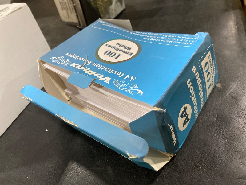 Photo 1 of ValBox A4 Photo Envelopes 100 Qty 4 x 6 White Kraft Paper Envelopes Self Seal for 4x6 Cards, Photos, Weddings, Invitations, Baby Shower, 4.25 x 6.25 Inches (A4)