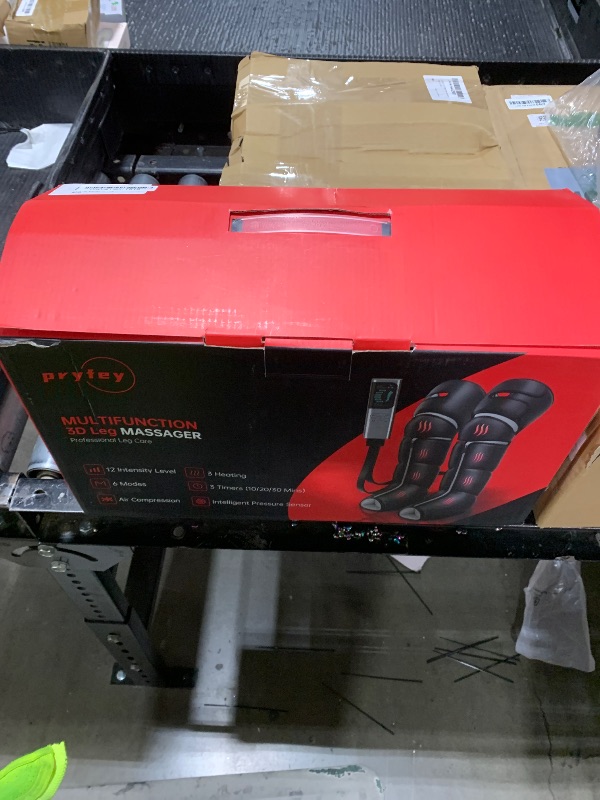 Photo 1 of pryfey Leg Massager with Heat and Compression, Foot Massager for Circulation and Pain Relief, 3 Timers, 12 Intensity, 6 Modes,3 Heating with Knee Massager,Gift for Man Woman Parents,Black