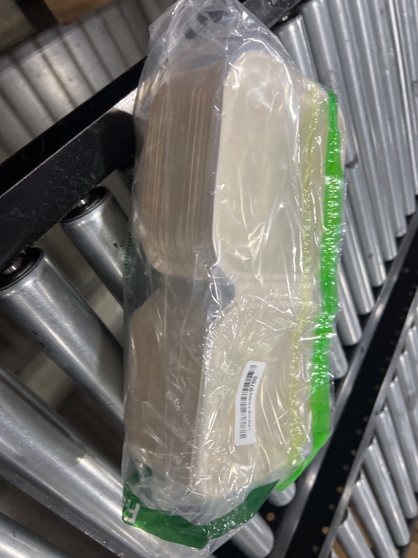 Photo 1 of [50 COUNT]Harvest Pack 6 X 6" Compostable Clamshell Take Out Food Containers, PFAS FREE Square To go Containers with Lids, Heavy-Duty Disposable Bagasse Bento Cake Box, Eco-Friendly Sugarcane Fibers