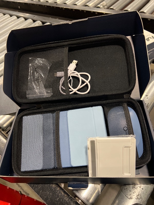 Photo 1 of Foldable Keyboard and Mouse, Samsers Folding Bluetooth Keyboard Combo, 2.4G + BT5.0 x 2, Full-Size Portable Travel Keyboard & Rechargeable Wireless Mouse for Windows Android iOS Mac OS, Blue