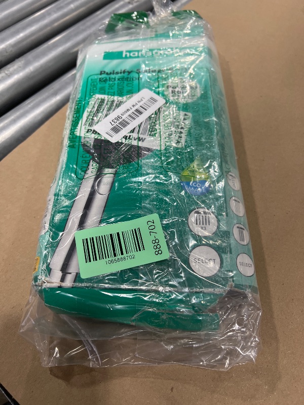 Photo 1 of hansgrohe Pulsify S 4-inch Modern Handheld Shower Head 3-Spray PowderRain, IntenseRain, Pulsating Massage in Chrome, 24111001