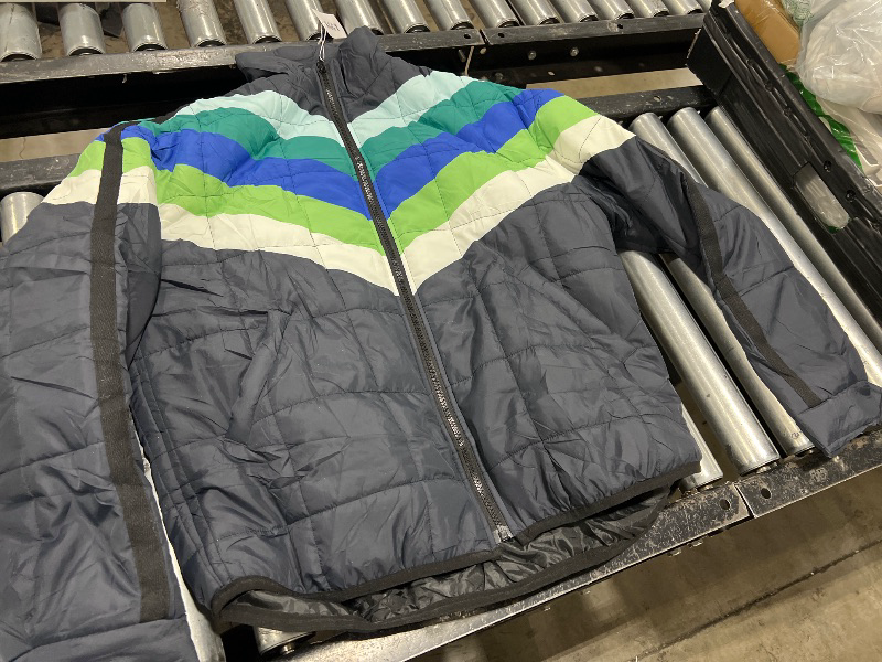 Photo 1 of Free People Pippa Packable Puffer Shine Jacket - Camper Stripes - Black Combo   L 