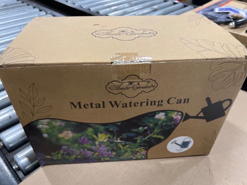 Photo 1 of 1 Gallon Galvanized Metal Watering Can with Solid Brass Sprout, Handle & Base Trim - Genuine Forged Copper Joints for Indoor/Outdoor Plants, Garden, Balcony for Kids and Adults (Emerald Brass)