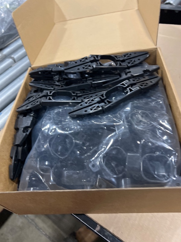 Photo 1 of Nuanchu 132 Pcs Light Clips Set Compatible with Govee Pro H706 H806, 120 Mounting Clips & 12 Gable Light Bracket with 300 Screws Compatible with Govee Pro Outdoor Lights 100ft (Black)