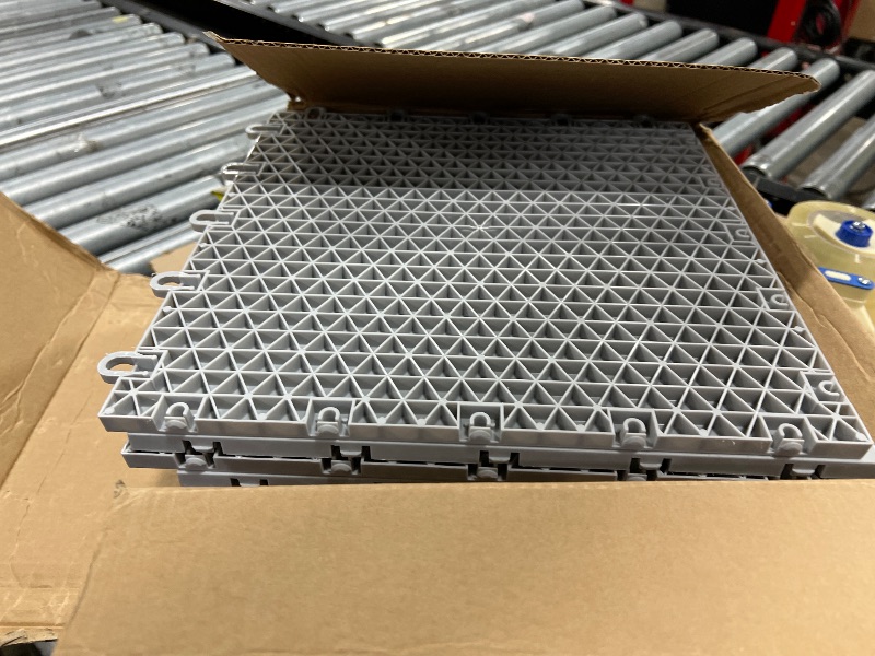 Photo 1 of InOut Flooring 15 Grey Tiles - High Durability Colored Flooring Tiles - Interlocking Versatile Training Surface - Roller Skate Indoor&Outdoor, Dance Floor Tiles, Basketball Tiles, Multi Sports Floor
