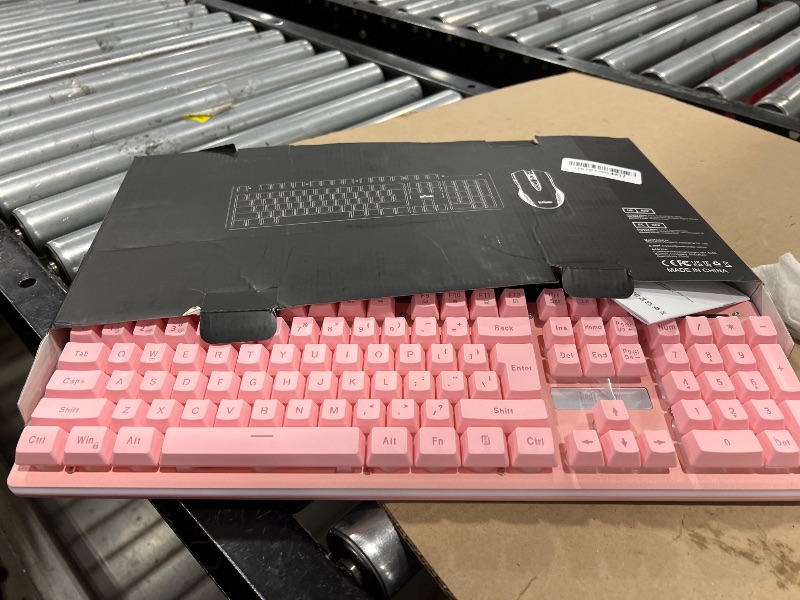 Photo 1 of RedThunder K10 Wireless Gaming Keyboard and Mouse Combo, LED Backlit Rechargeable 3800mAh Battery, Mechanical Feel Anti-ghosting Keyboard + 7D 3200DPI Mice for PC Gamer (Pink)