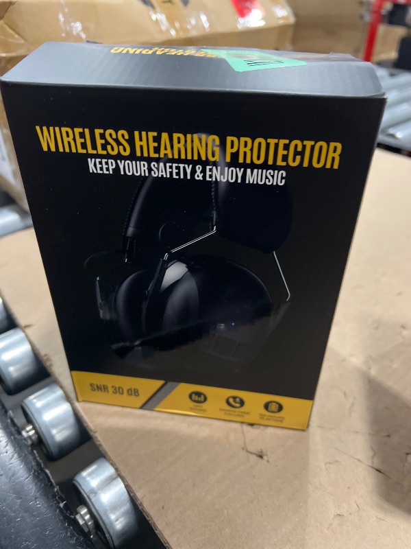 Photo 1 of Kalence Bluetooth 6.0 Hearing Protection with 120H Working Time, 30dB Safety Earmuffs, Rechargeable Ear Protection Headphones with Mic for Mowing, Workshops, Construction, Snowblowing, Black