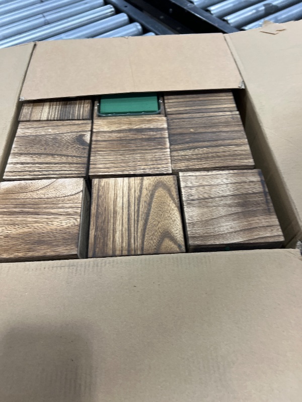 Photo 1 of Dandat 24 Set Wood Cube Planter Box Square Wood Vase Rustic Cube Planter Box with Removable Plastic Liner Floral Foam Blocks for Centerpieces Home Wedding Garden Decor, Country Style (Brown)
