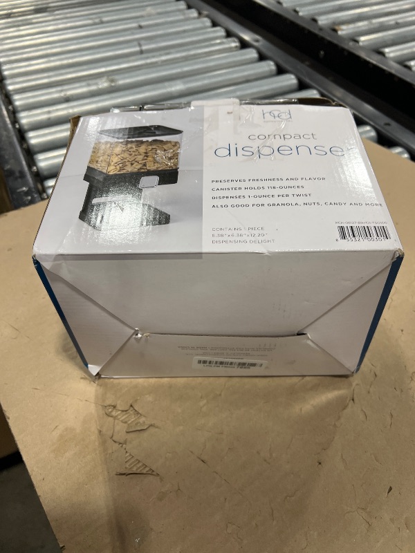 Photo 1 of Honey-Can-Do Zevro Compact Dry Food Dispenser, Single Control, Black/Chrome