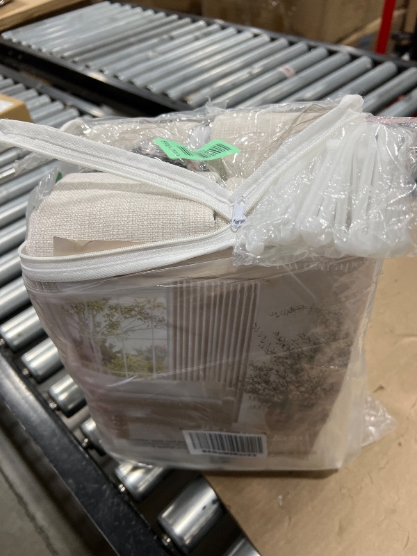 Photo 1 of Pinch Pleated 100% Blackout Linen Curtains 96 Inch Length 2 Panels Pinch Pleat Curtains Black Out Light Blocking Room Darkening Drapes Dual Layer for Bedroom Living Room Window Cream Ivory Natural