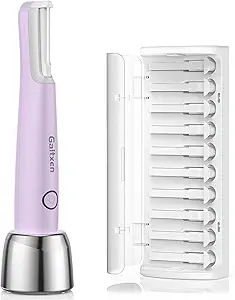 Photo 1 of Sonic Dermaplaning Tool for Women, Rechargeable Face Dermaplane Razor Sonic Edge Technology for Facial Hair, Exfoliating and Peach Fuzz, 10 Refill Blades Purple