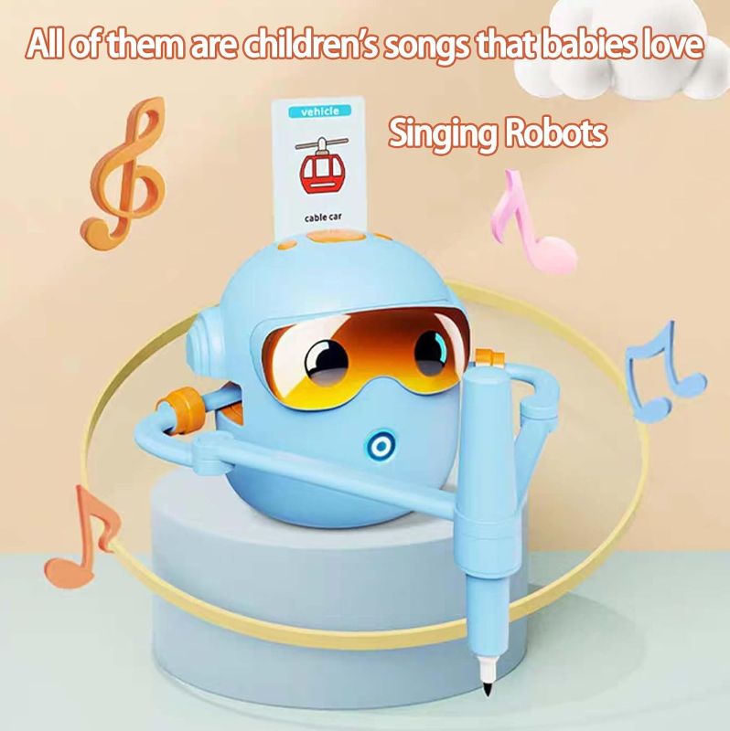 Photo 1 of Interactive Drawing Robot with Cards | Educational Painting Robot Toy with 100 Drawing Cards & Markers, Rechargeable Art Robots for Boys and Girls, STEM Creative Learning Gift 