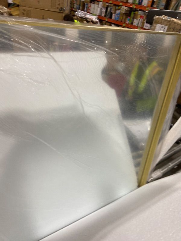 Photo 1 of CIRCUMI Gold Bathroom Mirror, 30"x30" Rectangular Mirror with Deep Metal Frame, Brushed Finish, Tempered Glass, Square Mirror for Wall, Oversink, Bedroom, Living Room, Vanity, Entryway, Crystal-Clear